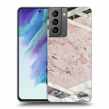 Hülle für Samsung Galaxy S21 FE 5G - Pink geometry