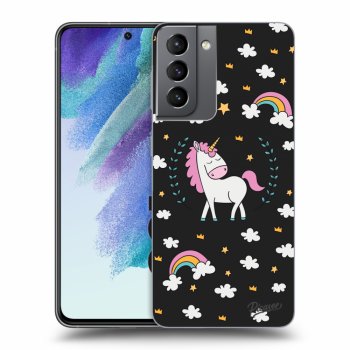 Picasee Samsung Galaxy S21 FE 5G Hülle - Schwarzes Silikon - Unicorn star heaven