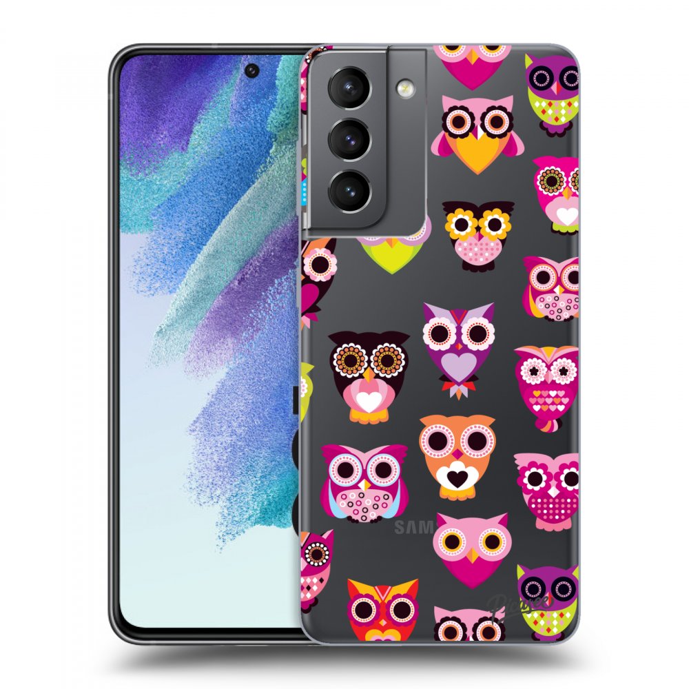 Picasee Samsung Galaxy S21 FE 5G Hülle - Transparentes Silikon - Owls