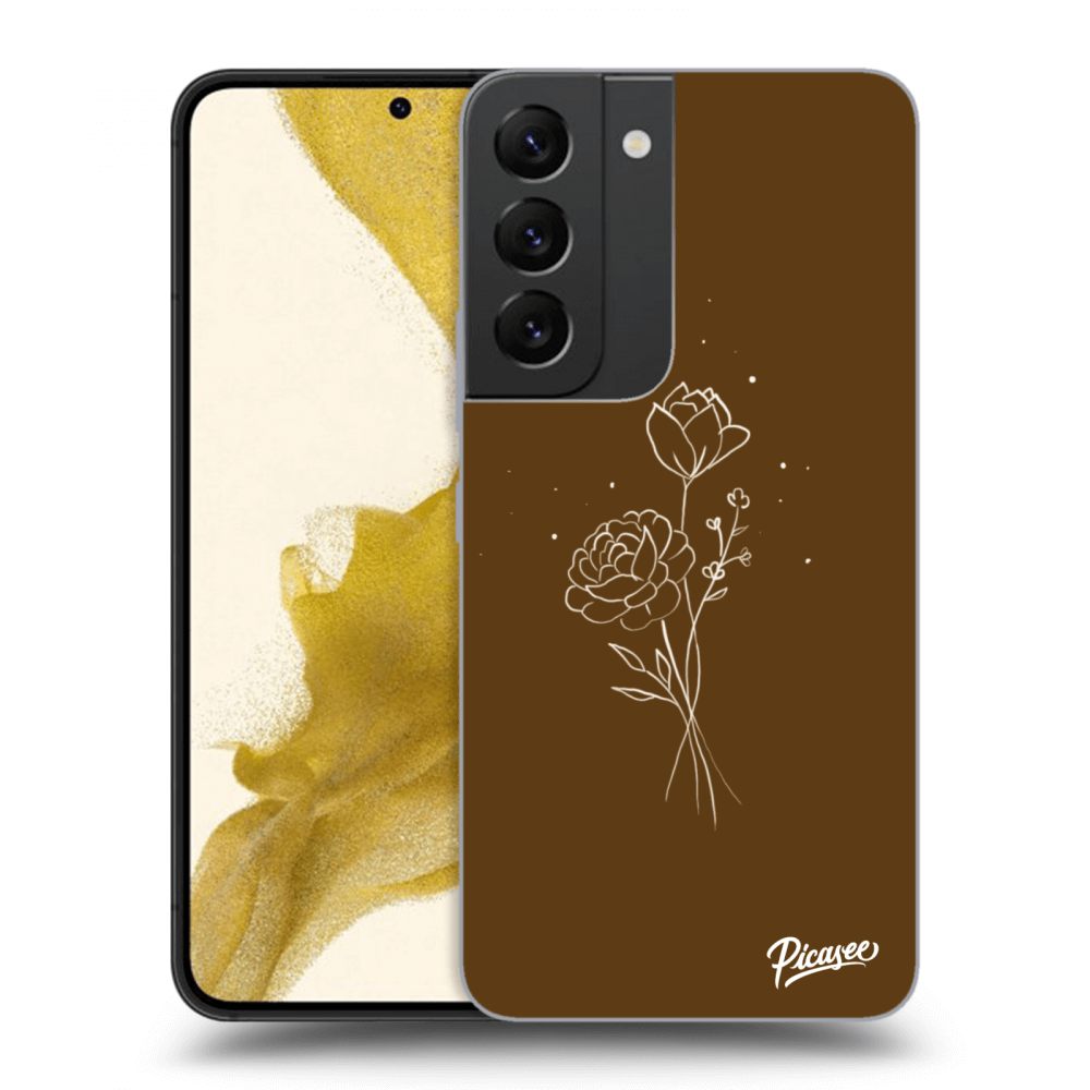 Picasee Samsung Galaxy S22 5G Hülle - Transparentes Silikon - Brown flowers
