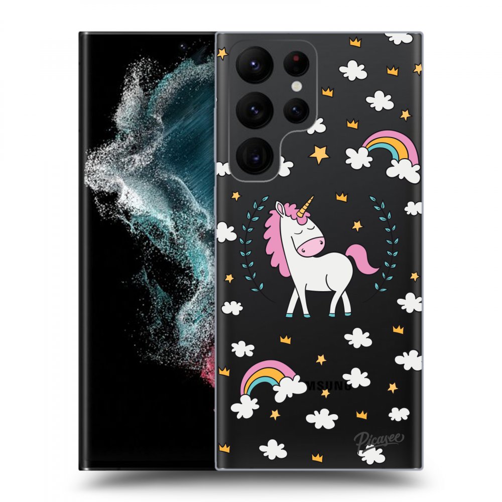 Picasee Samsung Galaxy S22 Ultra 5G Hülle - Transparentes Silikon - Unicorn star heaven