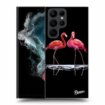 Picasee ULTIMATE CASE PowerShare für Samsung Galaxy S22 Ultra 5G - Flamingos couple