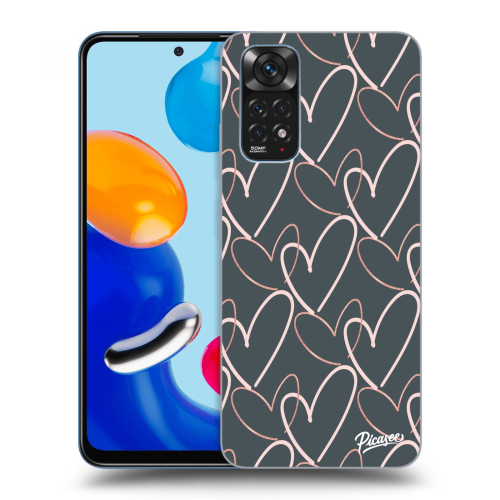 Picasee Xiaomi Redmi Note 11 Hülle - Schwarzes Silikon - Lots of love