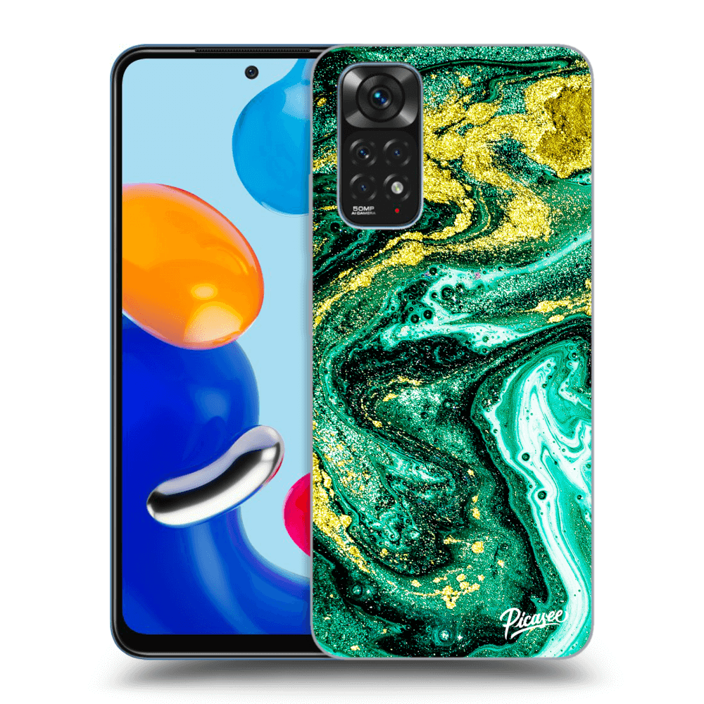 Picasee Xiaomi Redmi Note 11S 4G Hülle - Transparentes Silikon - Green Gold