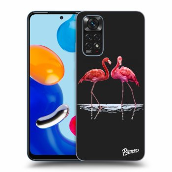 Picasee Xiaomi Redmi Note 11S 4G Hülle - Schwarzes Silikon - Flamingos couple