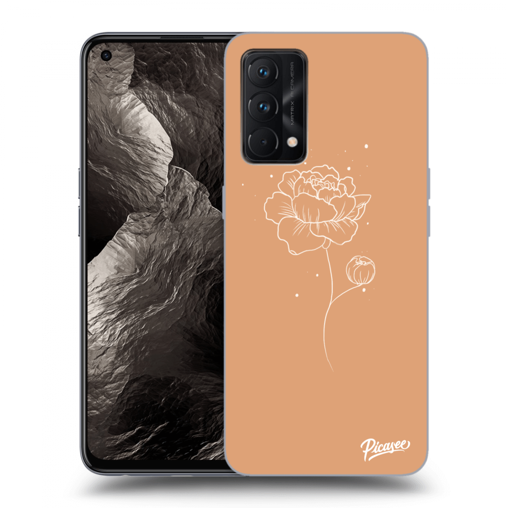 Picasee Realme GT Master Edition 5G Hülle - Schwarzes Silikon - Peonies