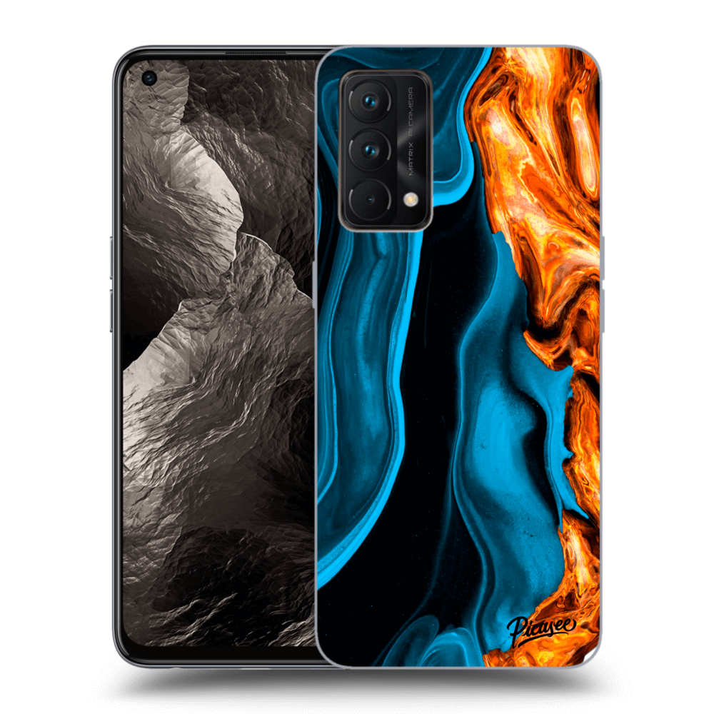 Picasee Realme GT Master Edition 5G Hülle - Schwarzes Silikon - Gold blue