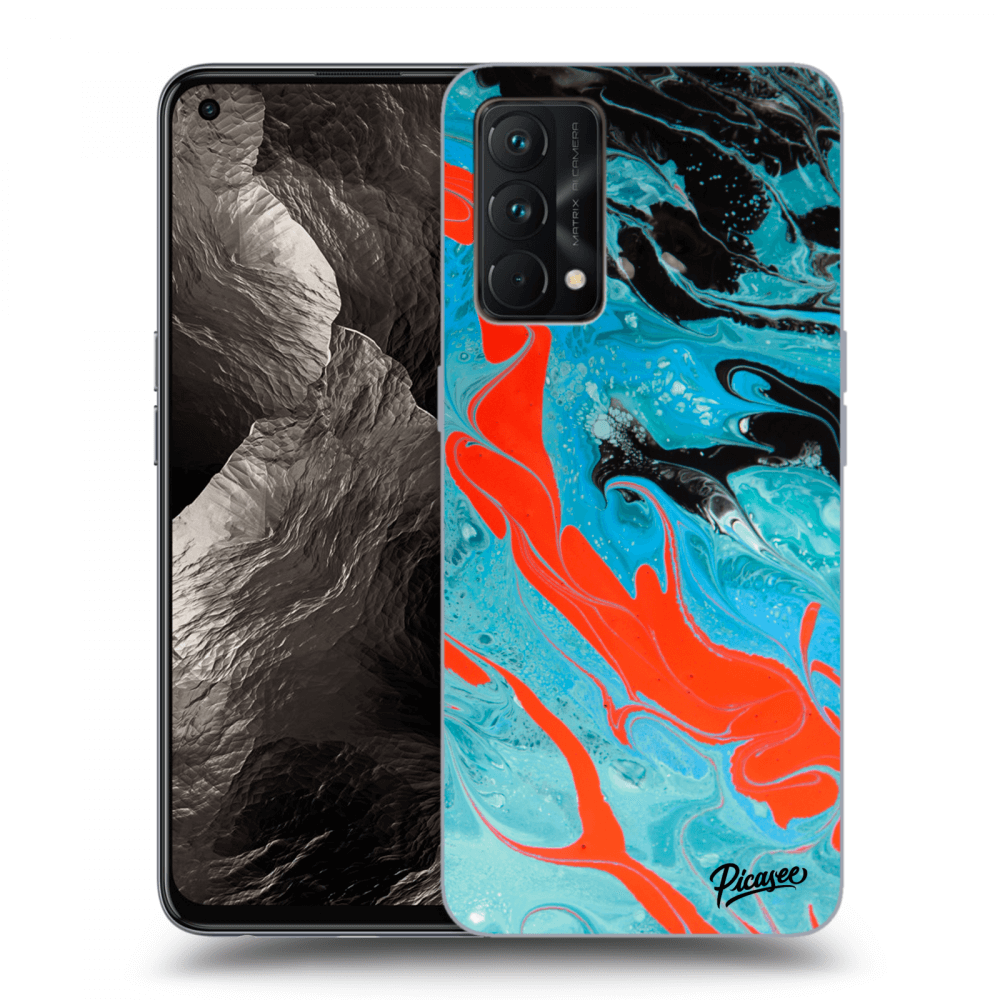 Picasee Realme GT Master Edition 5G Hülle - Schwarzes Silikon - Blue Magma