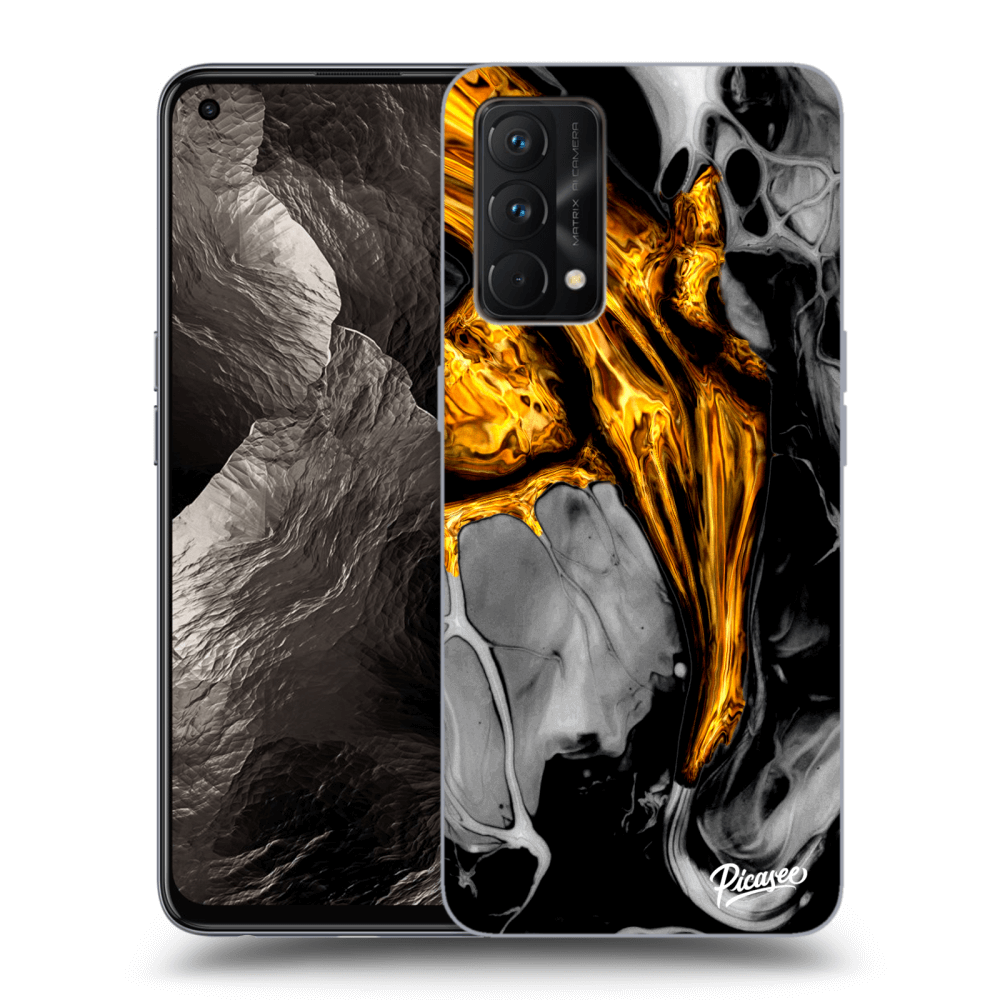 Picasee Realme GT Master Edition 5G Hülle - Schwarzes Silikon - Black Gold