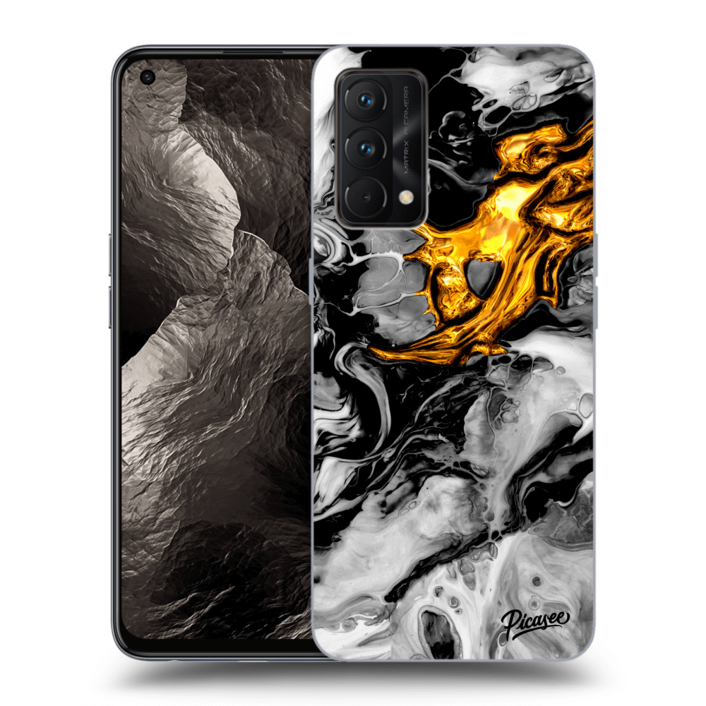 Picasee Realme GT Master Edition 5G Hülle - Schwarzes Silikon - Black Gold 2
