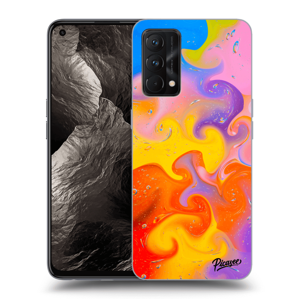 Picasee Realme GT Master Edition 5G Hülle - Schwarzes Silikon - Bubbles