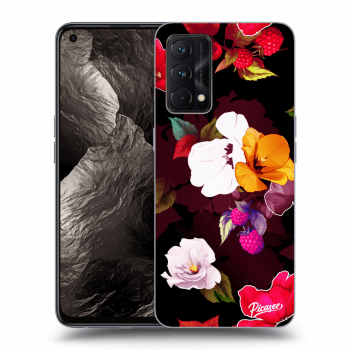 Picasee Realme GT Master Edition 5G Hülle - Schwarzes Silikon - Flowers and Berries