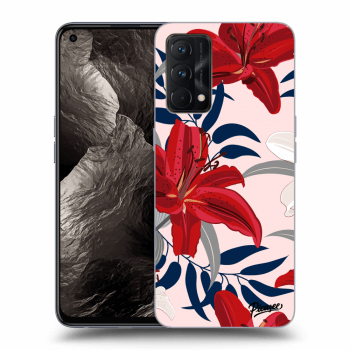 Picasee Realme GT Master Edition 5G Hülle - Schwarzes Silikon - Red Lily