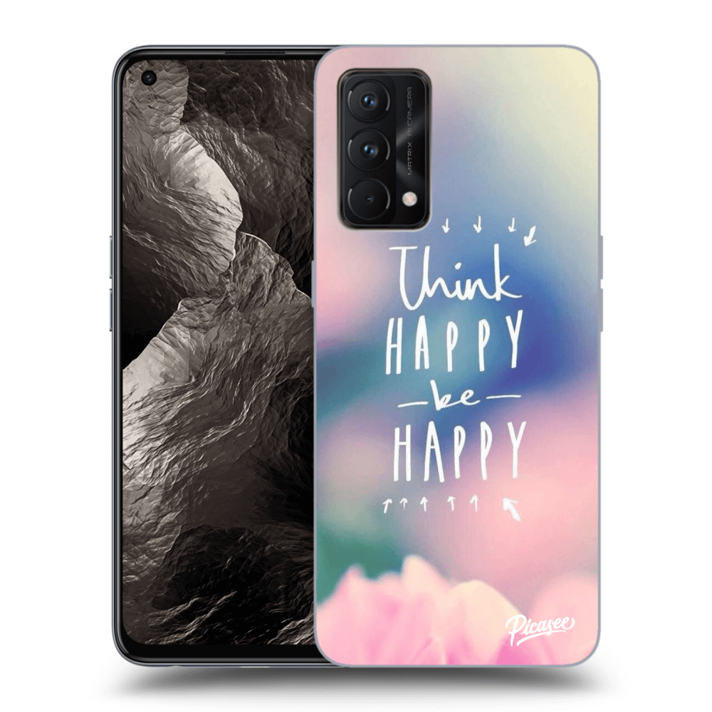 Picasee Realme GT Master Edition 5G Hülle - Schwarzes Silikon - Think happy be happy