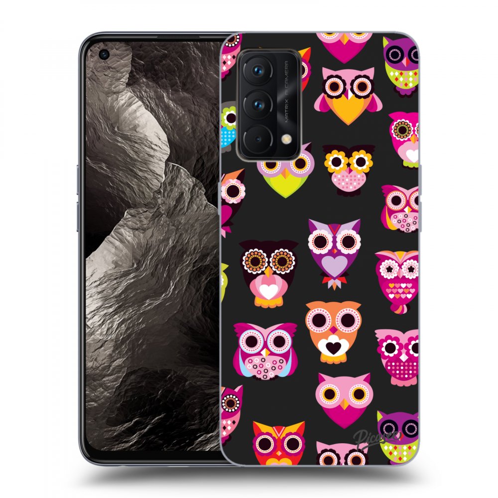 Picasee Realme GT Master Edition 5G Hülle - Schwarzes Silikon - Owls