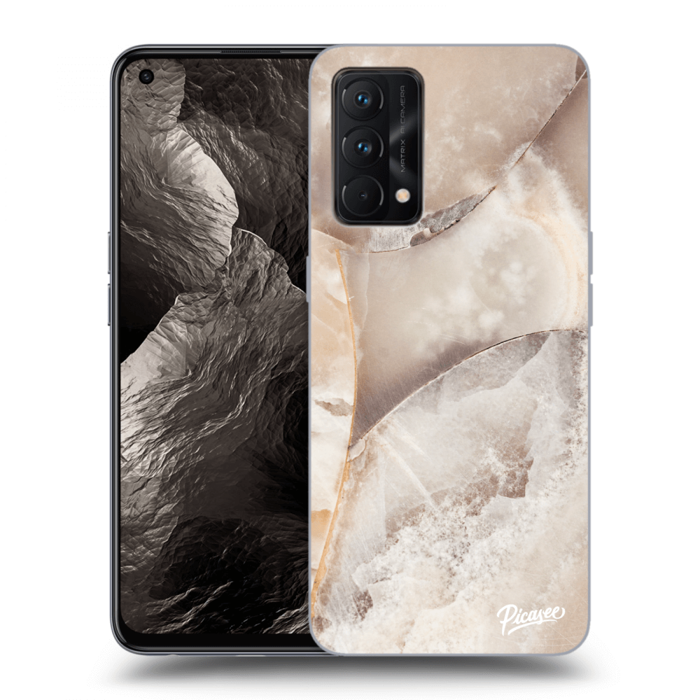 Picasee Realme GT Master Edition 5G Hülle - Schwarzes Silikon - Cream marble