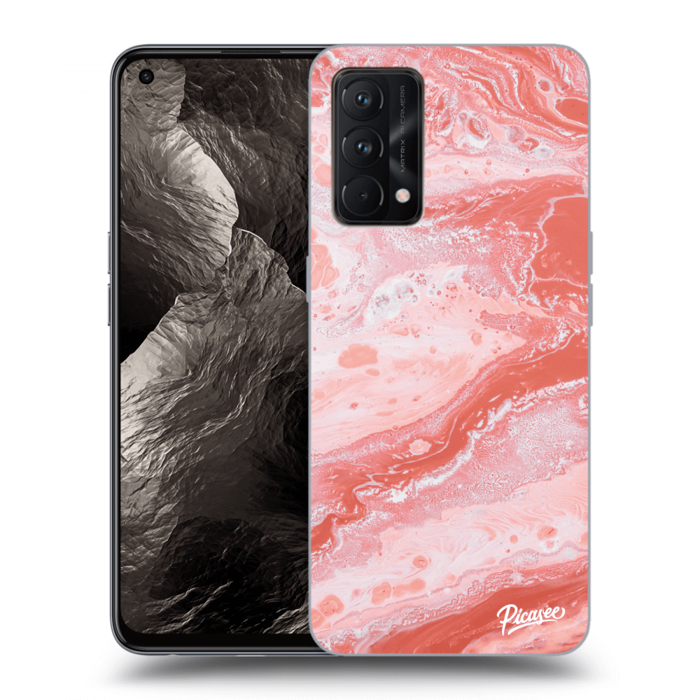 Picasee Realme GT Master Edition 5G Hülle - Schwarzes Silikon - Red liquid
