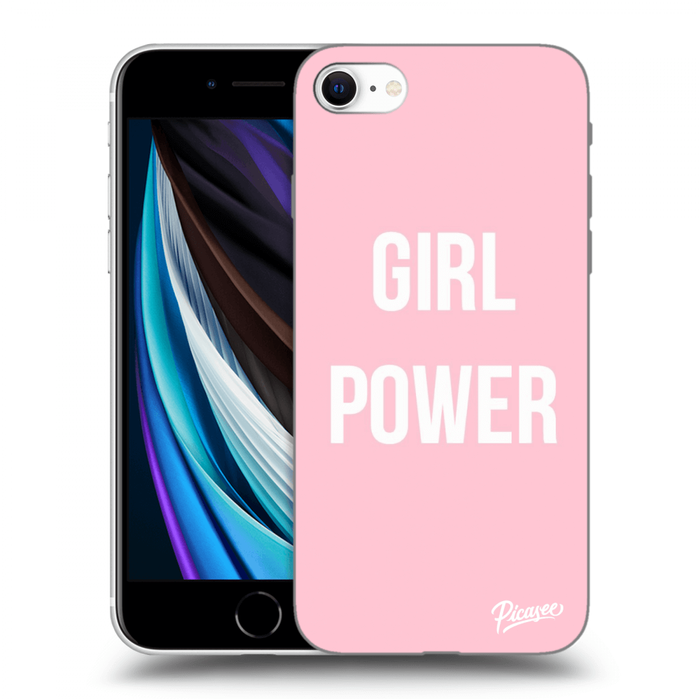 Picasee Apple iPhone SE 2022 Hülle - Schwarzes Silikon - Girl power