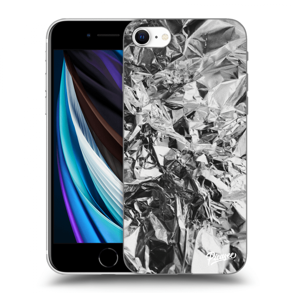 Picasee Apple iPhone SE 2022 Hülle - Schwarzes Silikon - Chrome