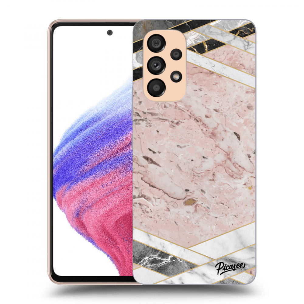 Picasee Samsung Galaxy A53 5G Hülle - Transparentes Silikon - Pink geometry