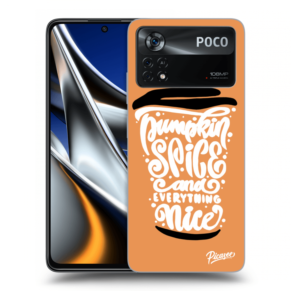Picasee Xiaomi Poco X4 Pro 5G Hülle - Schwarzes Silikon - Pumpkin coffee