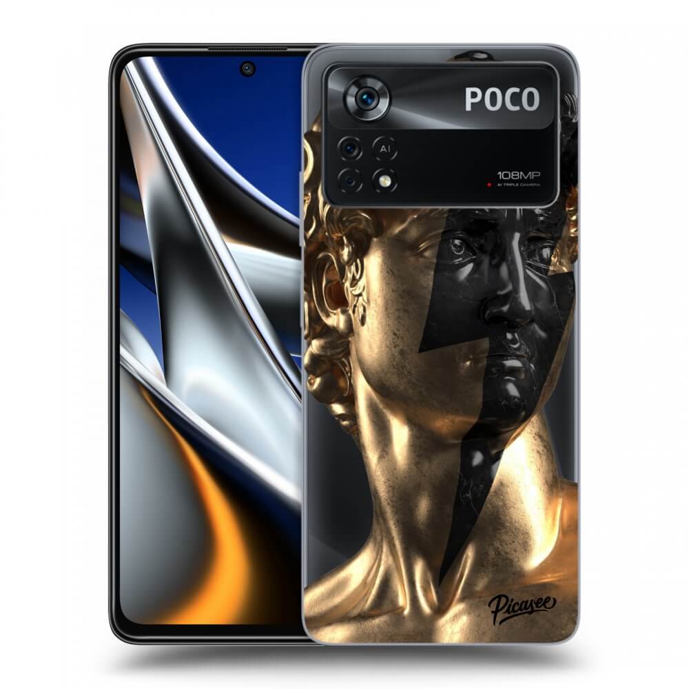 Picasee Xiaomi Poco X4 Pro 5G Hülle - Transparentes Silikon - Wildfire - Gold