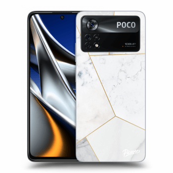 Picasee Xiaomi Poco X4 Pro 5G Hülle - Transparentes Silikon - White tile