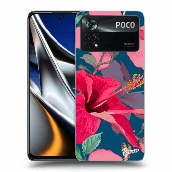 Picasee Xiaomi Poco X4 Pro 5G Hülle - Schwarzes Silikon - Hibiscus