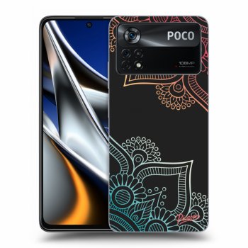 Picasee Xiaomi Poco X4 Pro 5G Hülle - Schwarzes Silikon - Flowers pattern