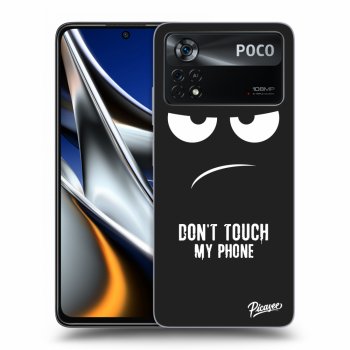 Picasee Xiaomi Poco X4 Pro 5G Hülle - Schwarzes Silikon - Don't Touch My Phone