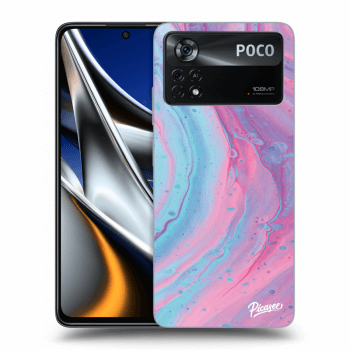 Picasee Xiaomi Poco X4 Pro 5G Hülle - Transparentes Silikon - Pink liquid
