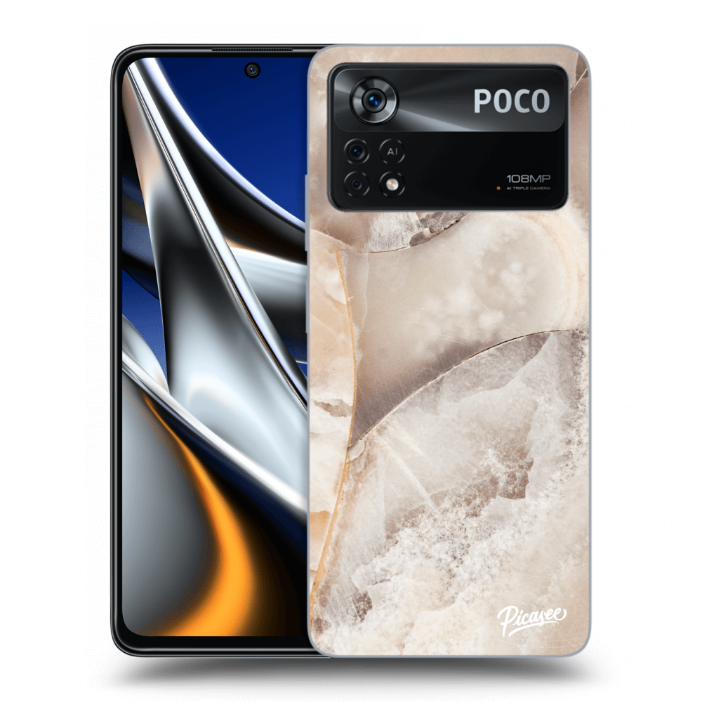 Picasee Xiaomi Poco X4 Pro 5G Hülle - Transparentes Silikon - Cream marble