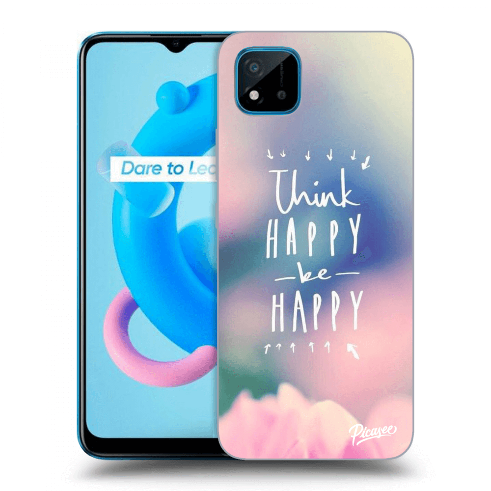 Picasee Realme C11 (2021) Hülle - Schwarzes Silikon - Think happy be happy
