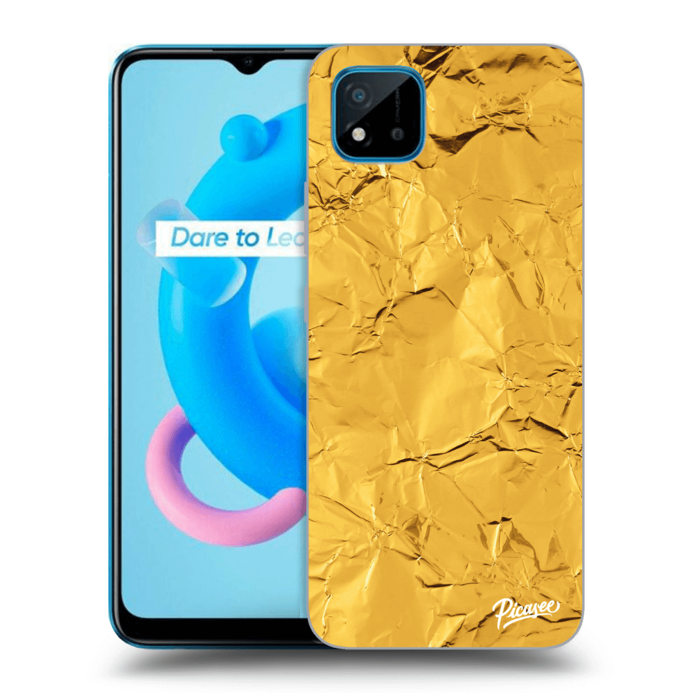 Picasee Realme C11 (2021) Hülle - Schwarzes Silikon - Gold