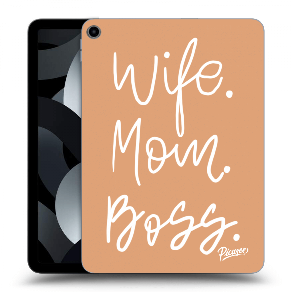 Picasee Schwarze Silikonhülle für Apple iPad Air 5 10.9" 2022 - Boss Mama