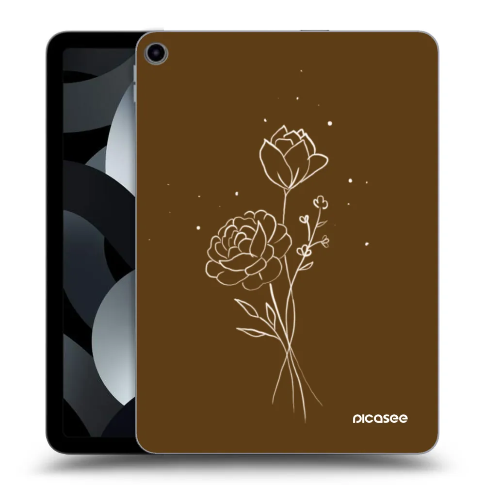 Picasee transparente Silikonhülle für Apple iPad Air 5 10.9" 2022 - Brown flowers