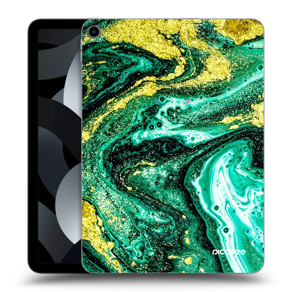 Picasee transparente Silikonhülle für Apple iPad Air 5 10.9" 2022 - Green Gold