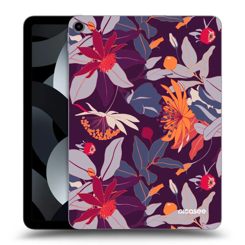 Picasee transparente Silikonhülle für Apple iPad Air 5 10.9" 2022 - Purple Leaf