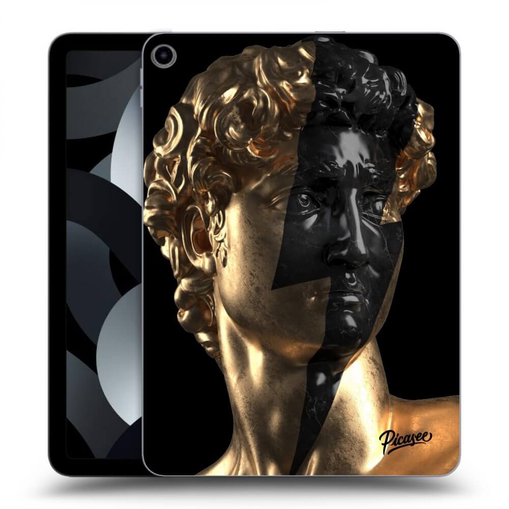 Picasee Schwarze Silikonhülle für Apple iPad Air 5 10.9" 2022 - Wildfire - Gold