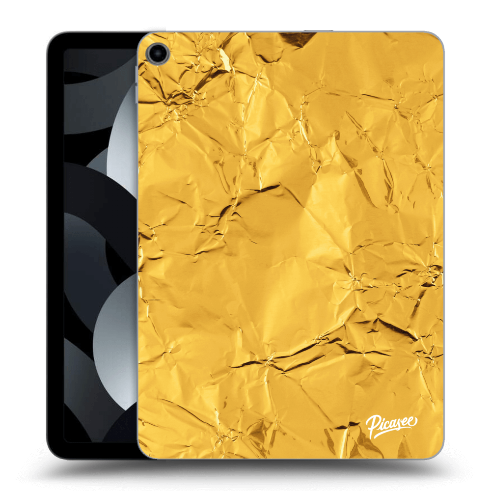 Picasee Schwarze Silikonhülle für Apple iPad Air 5 10.9" 2022 - Gold