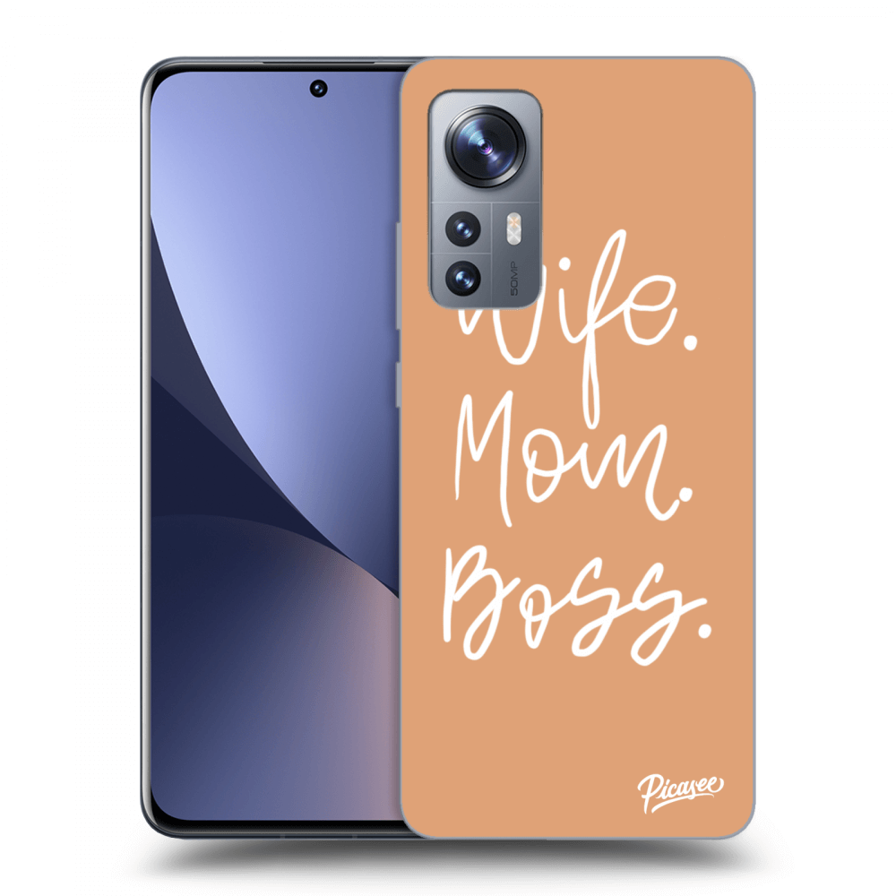 Picasee Xiaomi 12 Hülle - Schwarzes Silikon - Boss Mama