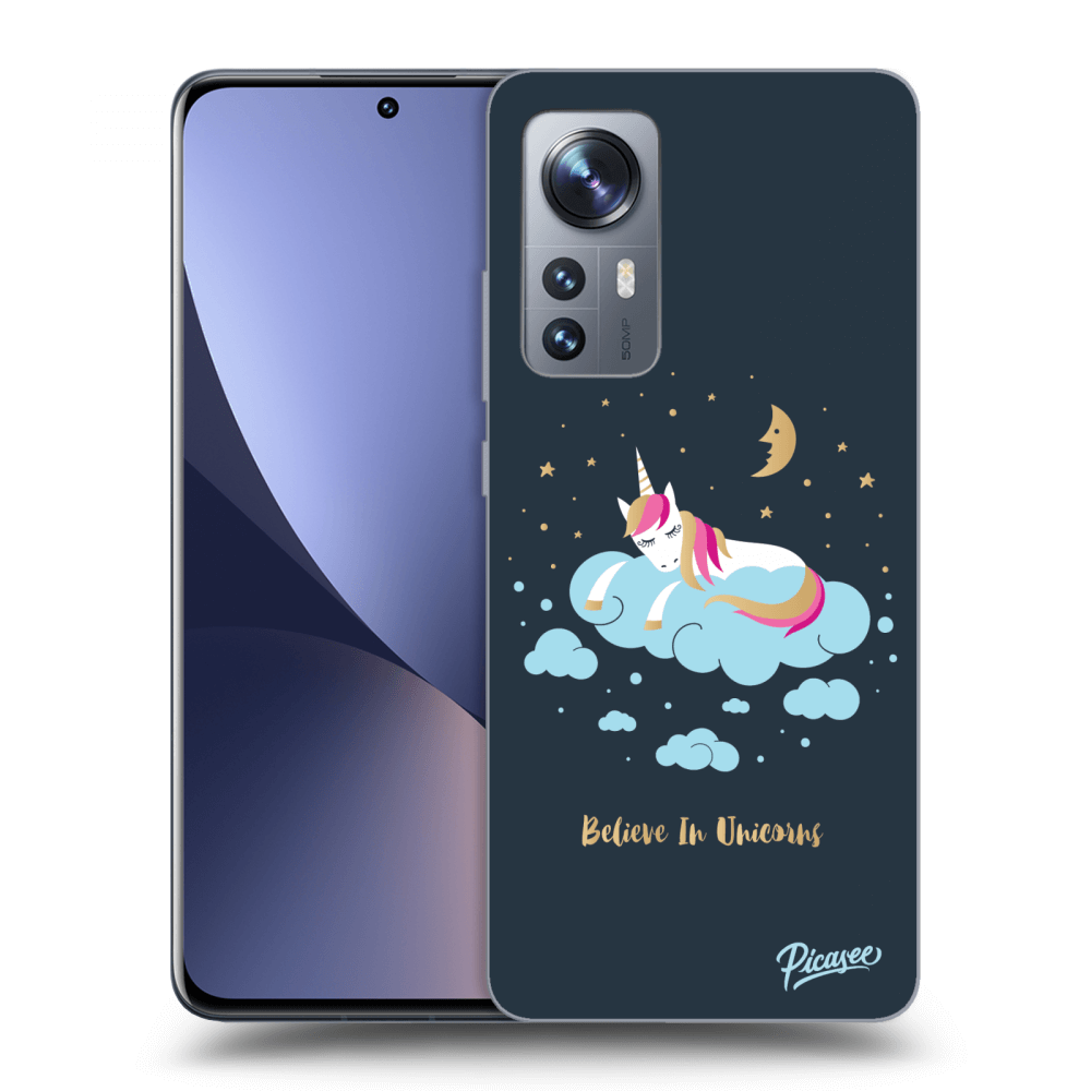 Picasee Xiaomi 12 Hülle - Schwarzes Silikon - Believe In Unicorns