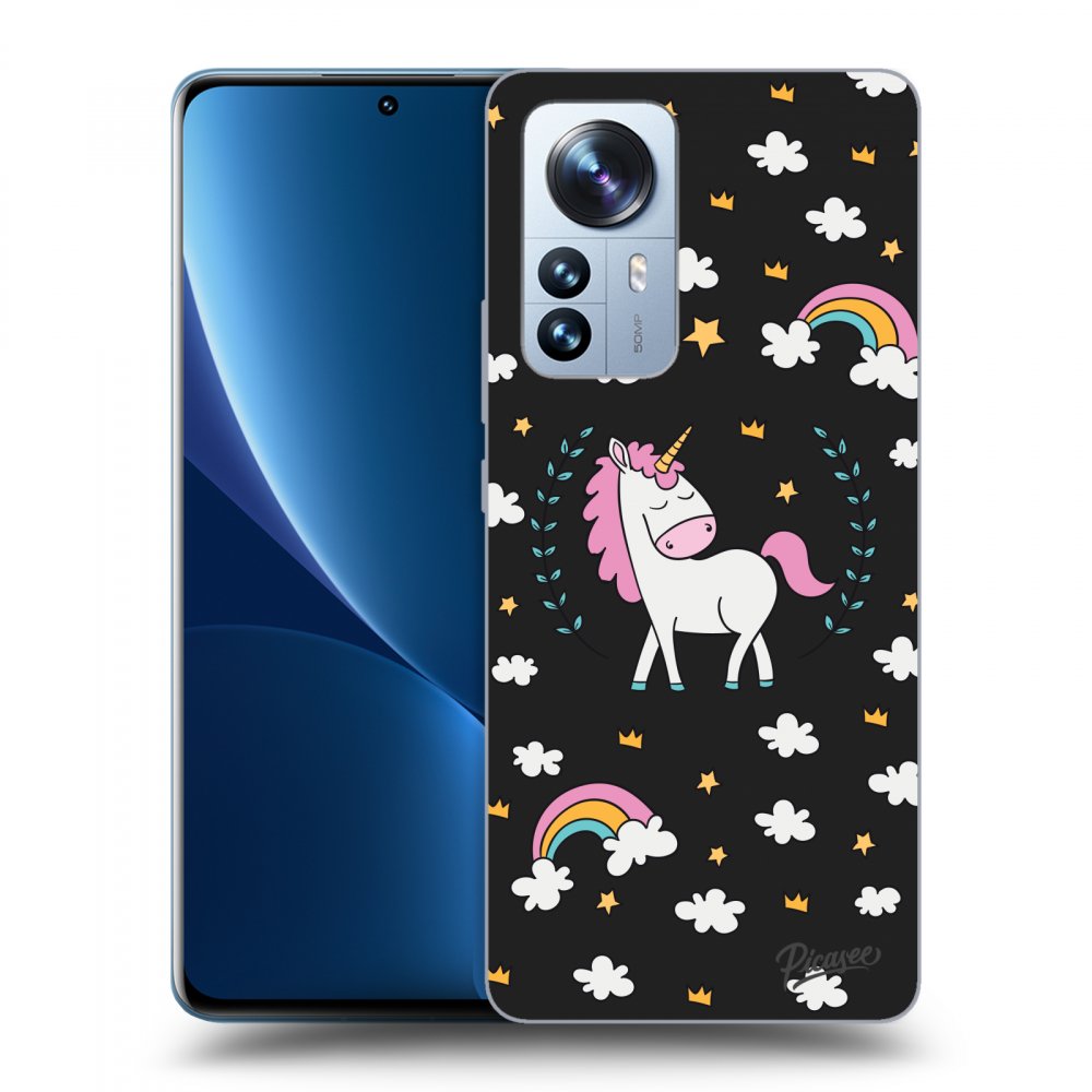 Picasee Xiaomi 12 Pro Hülle - Schwarzes Silikon - Unicorn star heaven