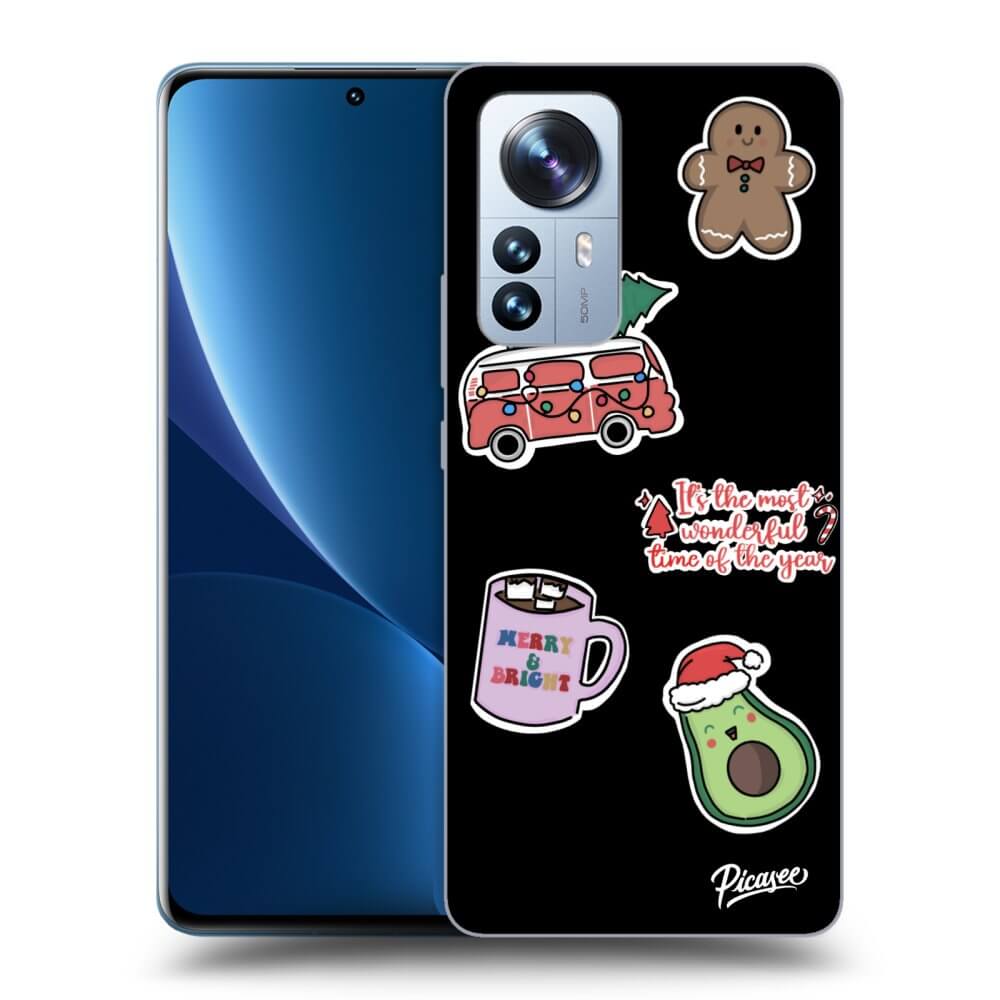Picasee Xiaomi 12 Pro Hülle - Schwarzes Silikon - Christmas Stickers