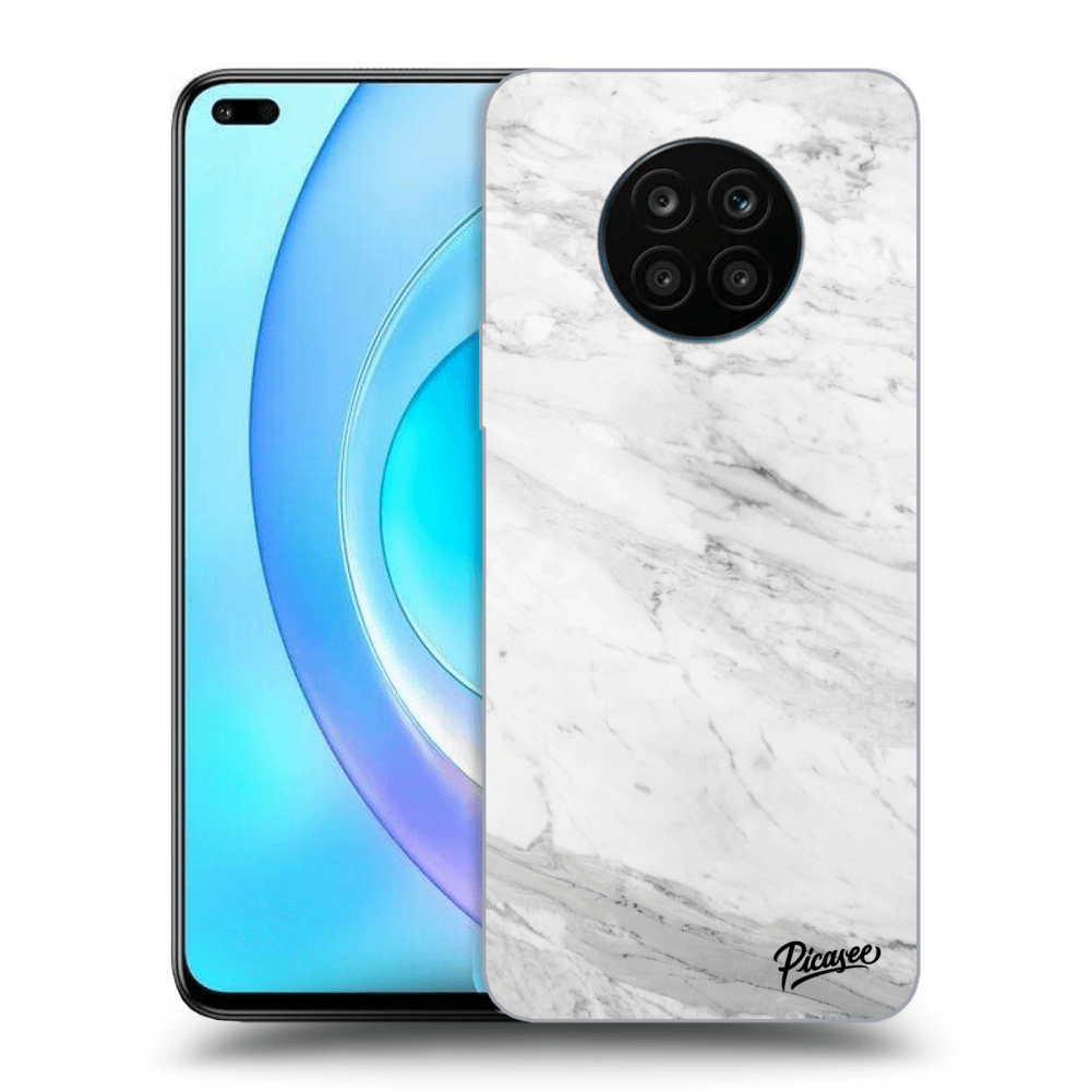 Picasee Honor 50 Lite Hülle - Schwarzes Silikon - White marble