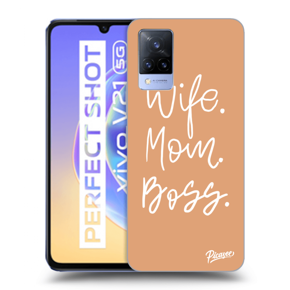 Picasee Vivo V21 5G Hülle - Transparentes Silikon - Boss Mama