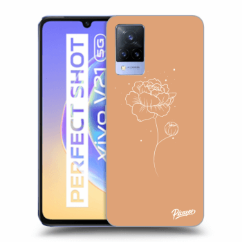 Picasee Vivo V21 5G Hülle - Transparentes Silikon - Peonies