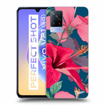 Picasee Vivo V21 5G Hülle - Transparentes Silikon - Hibiscus