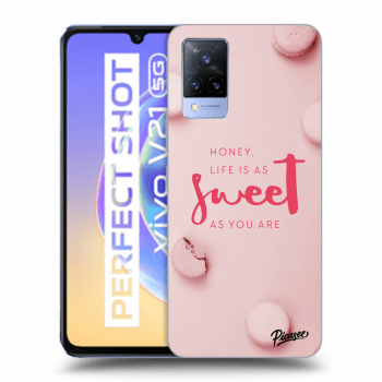 Picasee Vivo V21 5G Hülle - Transparentes Silikon - Life is as sweet as you are