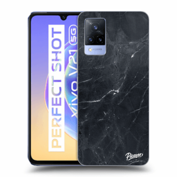 Picasee Vivo V21 5G Hülle - Transparentes Silikon - Black marble